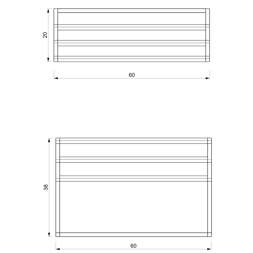 Porte-serviettes mural 37x60 cm noir