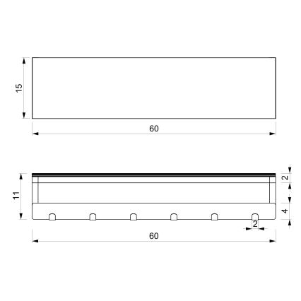 Porte-serviettes mural avec étagère 10x60 cm noir