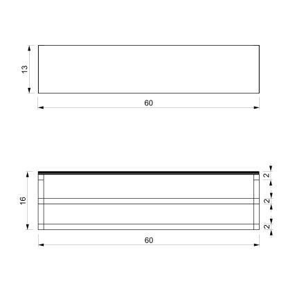 Porte-serviettes mural avec étagère 14x60 cm blanc