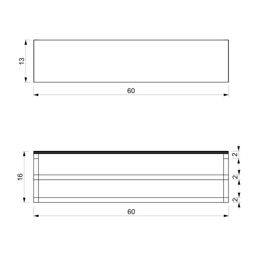 Porte-serviettes mural avec étagère 14x60 cm blanc