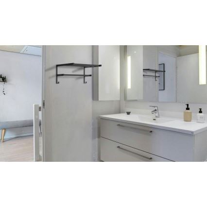 Porte-serviettes pour radiateur de salle de bains HF SHEFFIELD 52x25,6 cm, noir