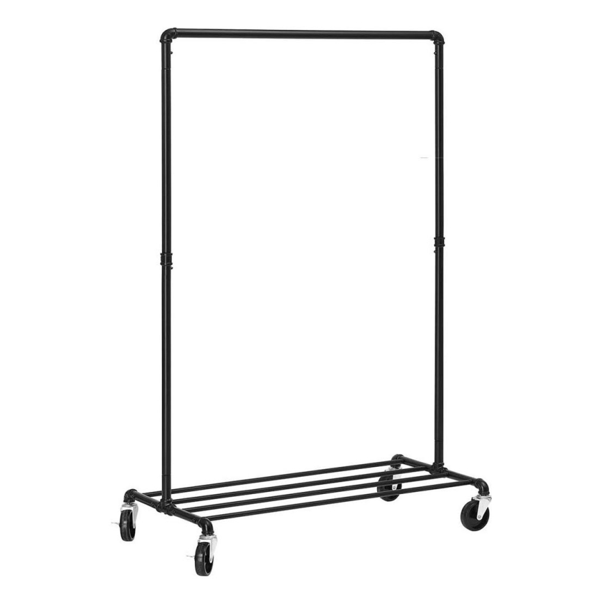 Porte-vêtements mobile sur roulettes LINEA, noir