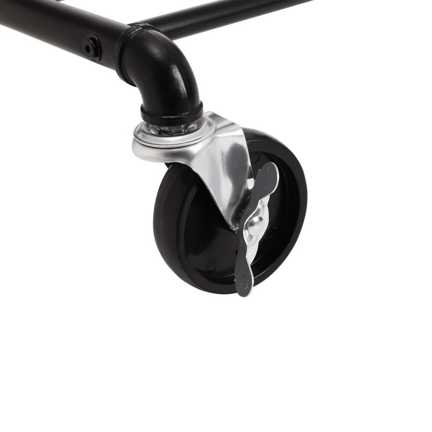 Porte-vêtements mobile sur roulettes LINEA, noir