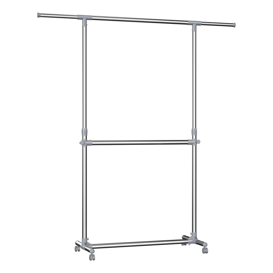 Porte‑manteau mobile sur pied LINEA, finition argentée