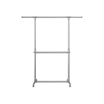 Porte‑manteau mobile sur pied LINEA, finition argentée