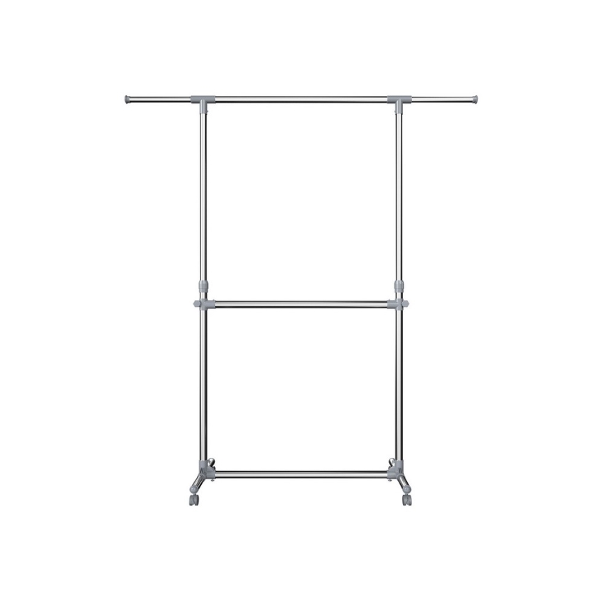 Porte‑manteau mobile sur pied LINEA, finition argentée