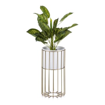 Pot de fleur en métal LOFT 42x20 cm doré/blanc