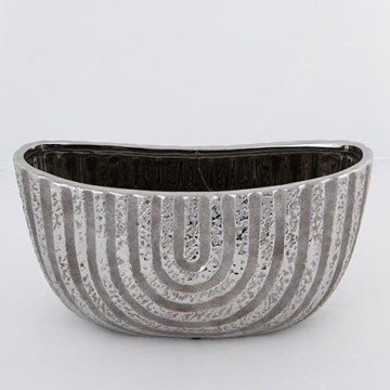 Pot de fleurs 28x14,5 cm argent/marron