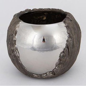 Pot de fleurs d. 18,5 cm argent/marron
