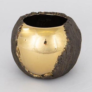 Pot de fleurs d. 18,5 cm doré/marron