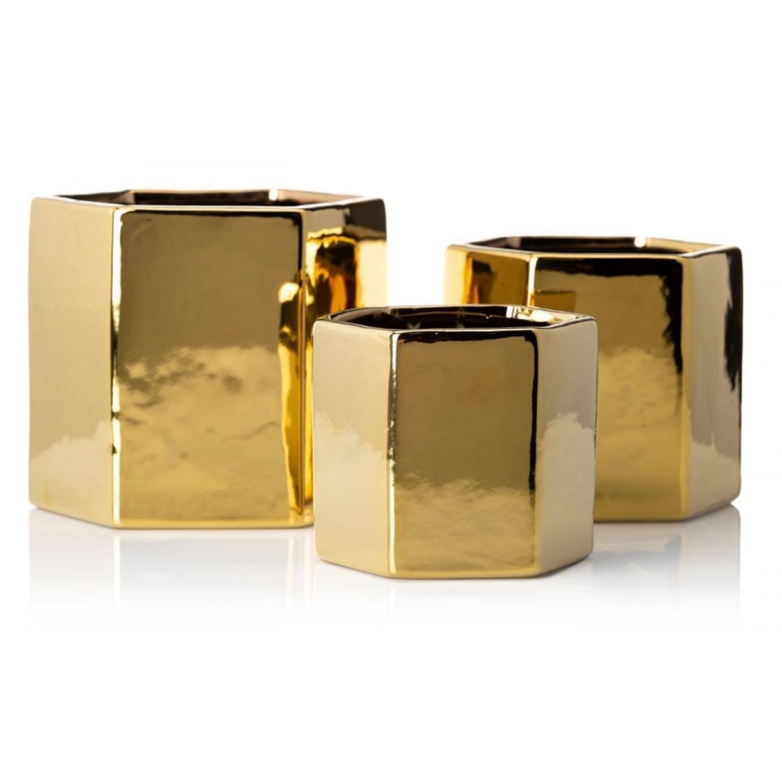 Pot de fleurs en céramique MIA 14,5x16,5 cm doré