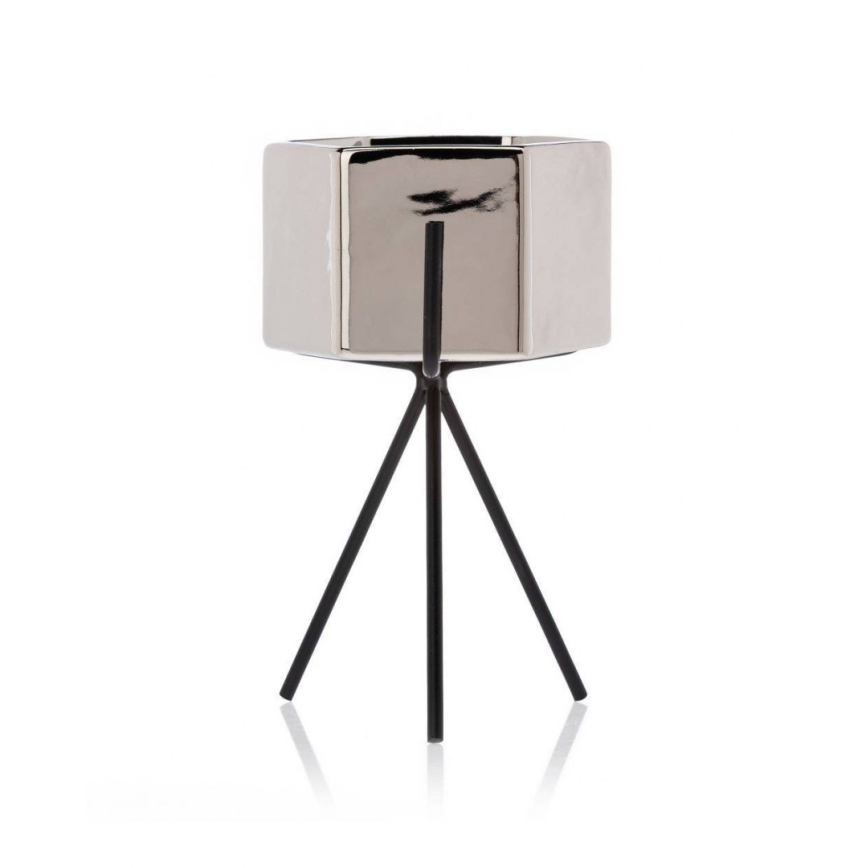 Pot de fleurs en céramique SASHI 18,2x10,7 cm argenté