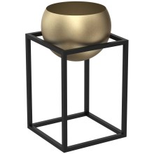 Pot de fleurs en métal 51,3x29 cm noir/doré