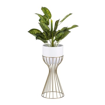 Pot de fleurs en métal LOFT 46x20 cm doré/blanc