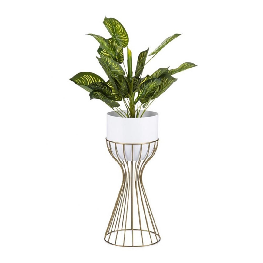 Pot de fleurs en métal LOFT 46x20 cm doré/blanc