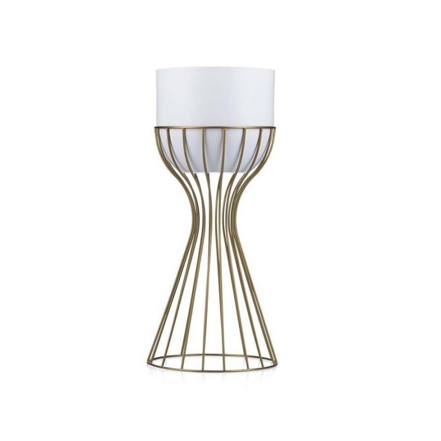 Pot de fleurs en métal LOFT 46x20 cm doré/blanc