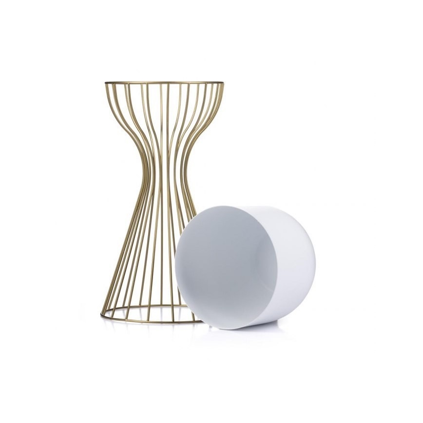 Pot de fleurs en métal LOFT 46x20 cm doré/blanc