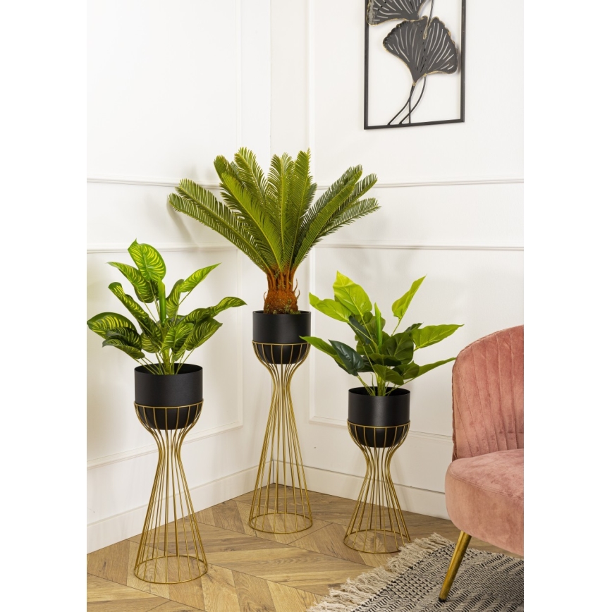 Pot de fleurs en métal LOFT 46x20 cm doré/noir