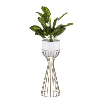 Pot de fleurs en métal LOFT 56x20 cm doré/blanc