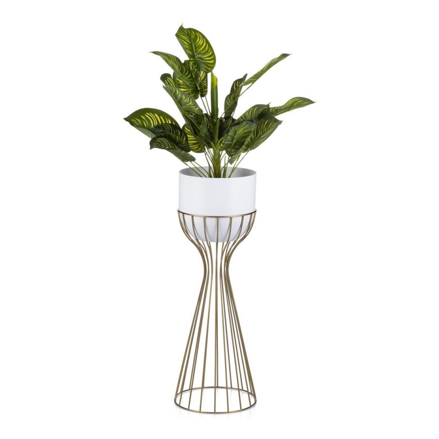 Pot de fleurs en métal LOFT 56x20 cm doré/blanc