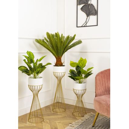 Pot de fleurs en métal LOFT 56x20 cm doré/blanc