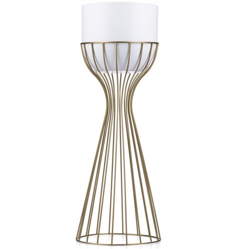 Pot de fleurs en métal LOFT 56x20 cm doré/blanc