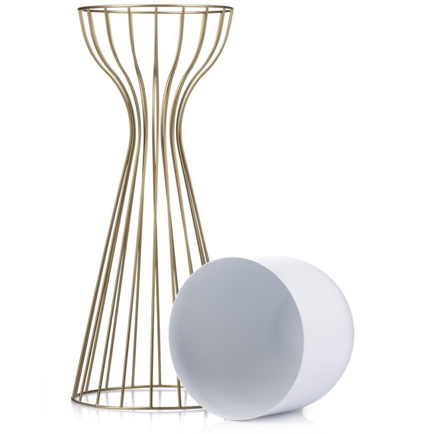 Pot de fleurs en métal LOFT 56x20 cm doré/blanc