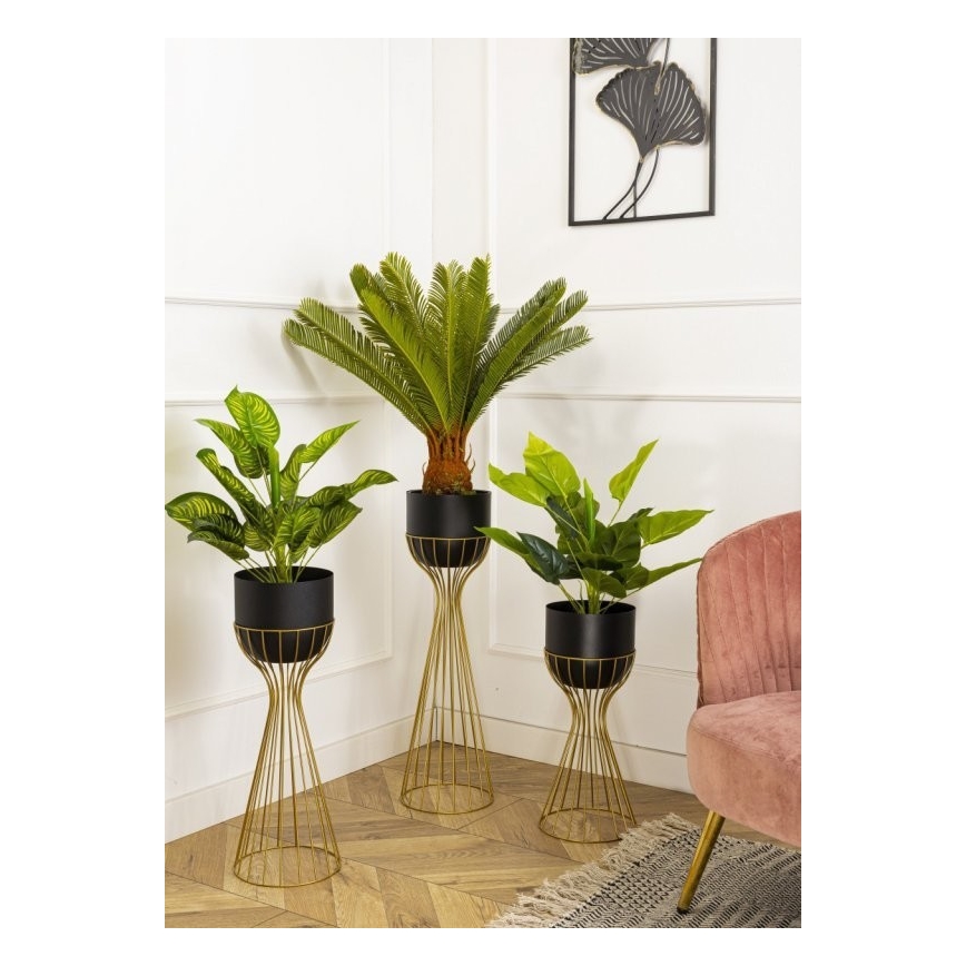 Pot de fleurs en métal LOFT 56x20 cm doré/noir