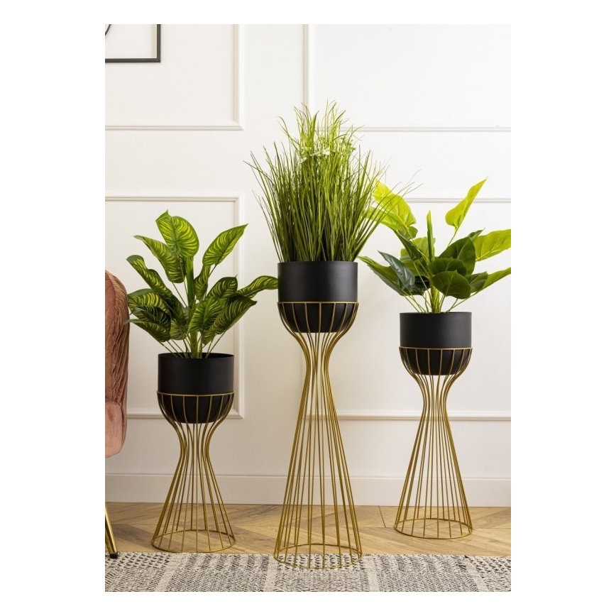 Pot de fleurs en métal LOFT 56x20 cm doré/noir