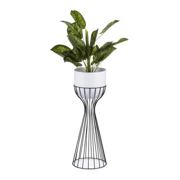 Pot de fleurs en métal LOFT 56x20 cm noir/blanc