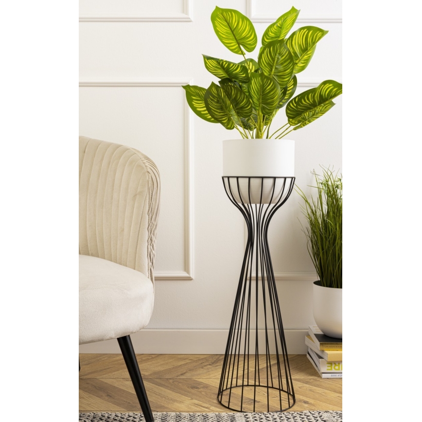Pot de fleurs en métal LOFT 56x20 cm noir/blanc