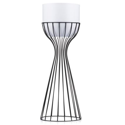 Pot de fleurs en métal LOFT 56x20 cm noir/blanc