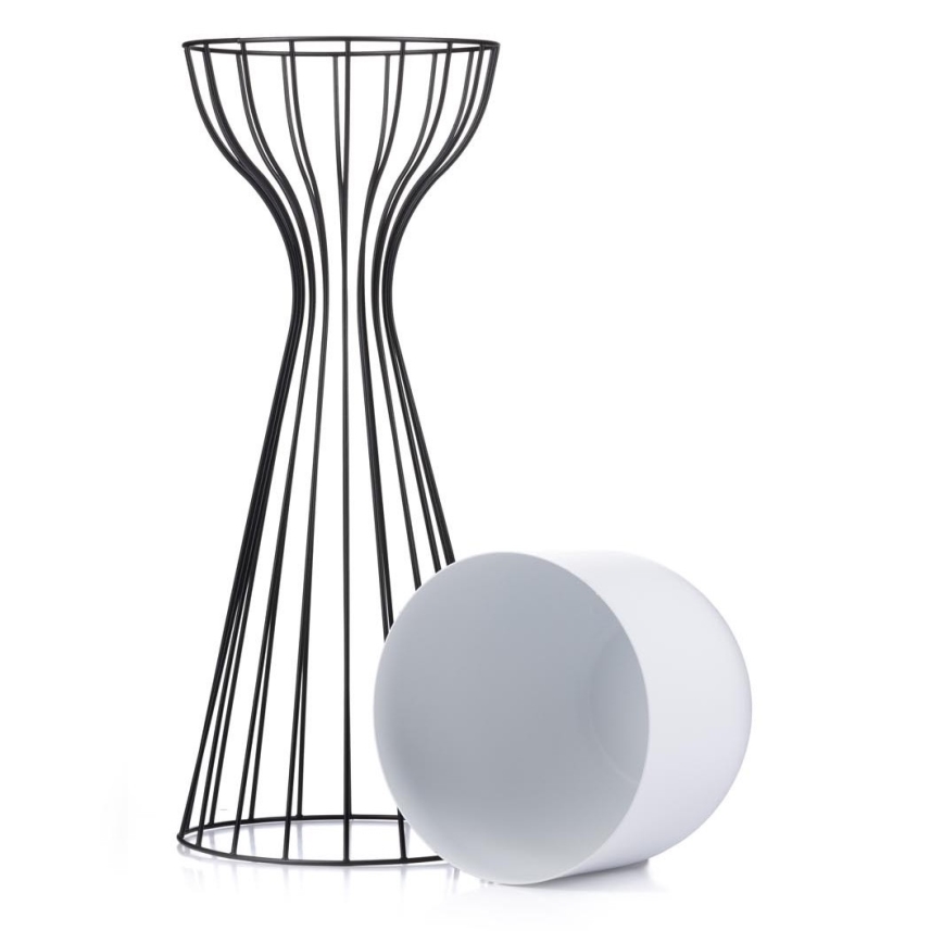 Pot de fleurs en métal LOFT 56x20 cm noir/blanc