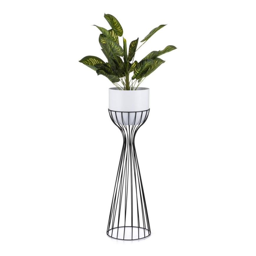 Pot de fleurs en métal LOFT 68x20 cm noir/blanc