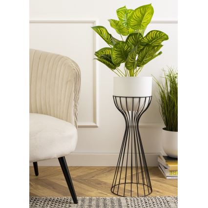 Pot de fleurs en métal LOFT 68x20 cm noir/blanc
