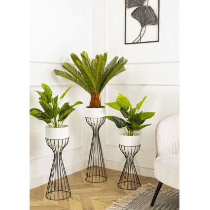 Pot de fleurs en métal LOFT 68x20 cm noir/blanc