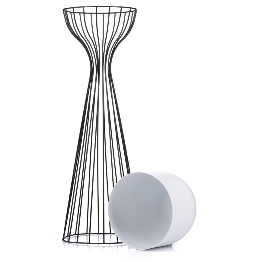 Pot de fleurs en métal LOFT 68x20 cm noir/blanc