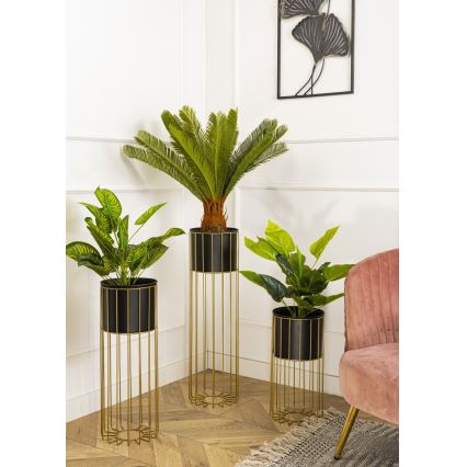Pot de fleurs en métal LOFT 70x20 cm doré/noir
