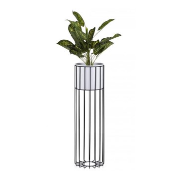 Pot de fleurs en métal LOFT 70x20 cm noir/blanc