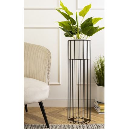 Pot de fleurs en métal LOFT 70x20 cm noir/blanc