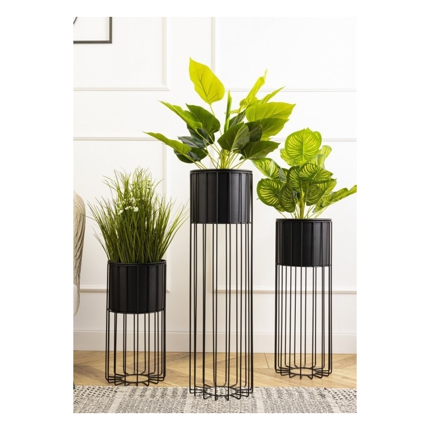 Pot de fleurs en métal LOFT 70x20 cm noir