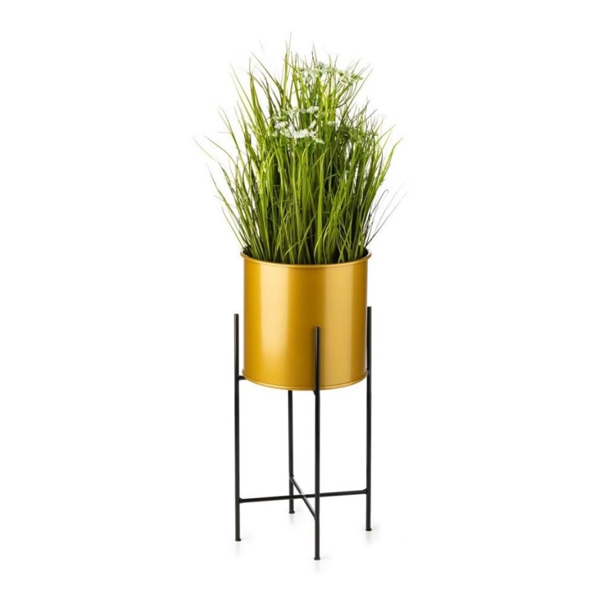Lot De 2 Supports à Fleurs Métal Noir Spetebo - 58 & 37cm, Avec Pot Intégré - Pour Intérieur & Extérieur