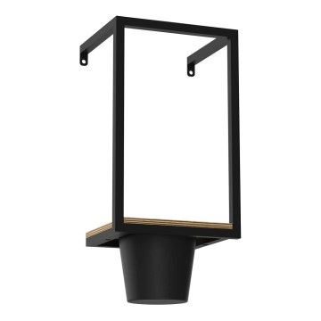 Pot de fleurs mural 38x18 cm noir