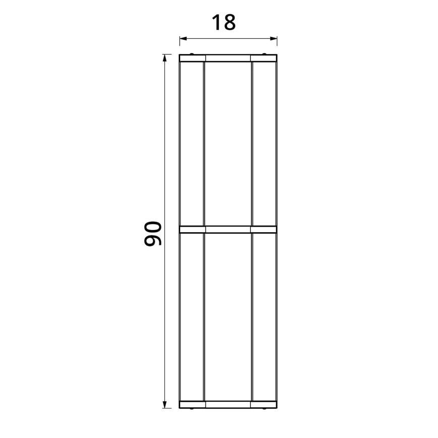 Pot de fleurs mural avec éclairage LED SHELF 90x18 cm noir/chêne