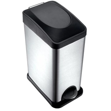 Poubelle 15 l noir/acier inoxydable
