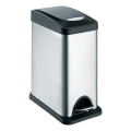Poubelle 8 l noir/inox