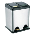 Poubelle de tri sélectif 16 l noir/inox