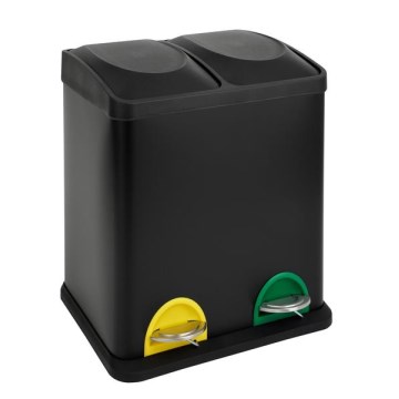 Poubelle pour le tri des déchets 30 l noir
