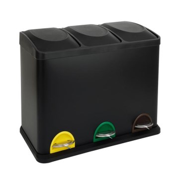 Poubelle pour le tri des déchets 45 l noir