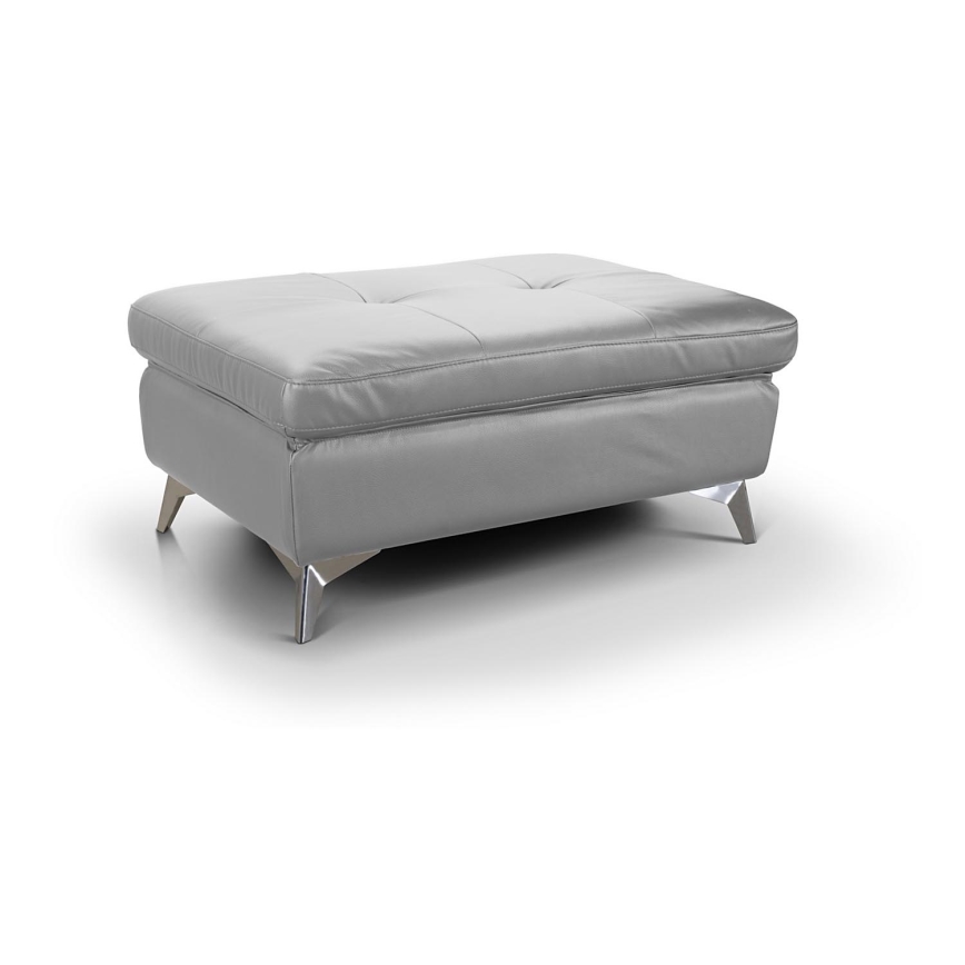 Pouf en cuir SALERNO II 66x100 cm gris